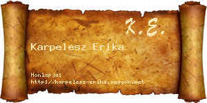 Karpelesz Erika névjegykártya